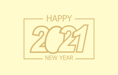 2021 HAPPY NEW YEAR manual text lettering.