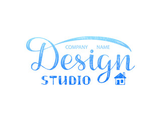 Vector illustration of design studio lettering for banner, leaflet, poster, logo, advertisement, price list, web design. Handwritten text for template, signage, billboard, print, flyer
