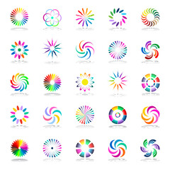 Design elements set. Abstract circle multicolor icons.