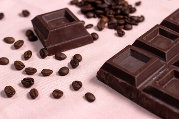 chocolate bar with coffee beans