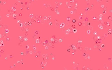 Light Pink, Red vector background with bubbles.