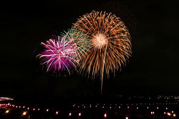 Colorful fireworks - summer festival Japan - Hanabi Taikai Japan