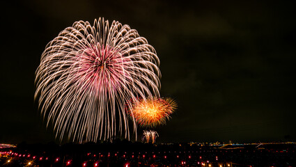Colorful fireworks - summer festival Japan - Hanabi Taikai Japan