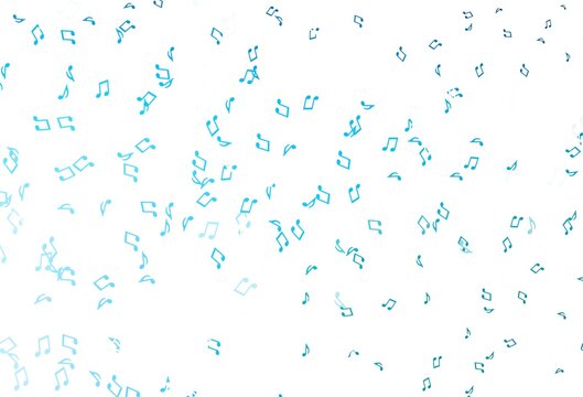 Light BLUE vector pattern with music elements.