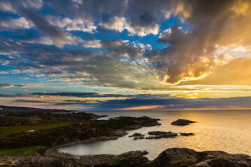 Beautiful arctic summer landscape on Barents sea
