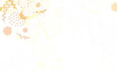 Light Orange vector abstract backdrop with flowers