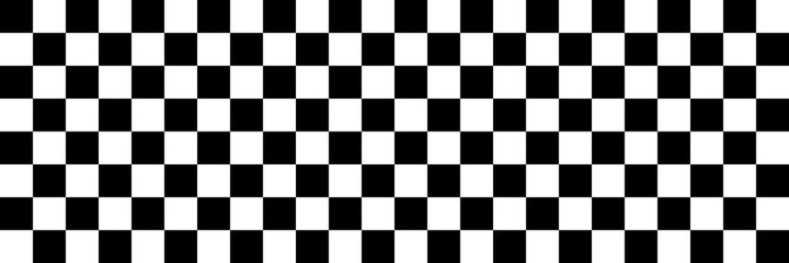 Vector seamless checkered pattern. Long horizontal banner.