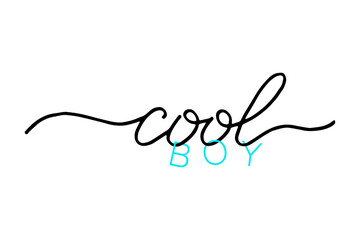 Cool Boy handwritten text t-shirt and apparel trendy design with simple typography, good for T-shirt graphics, poster, print and other uses.