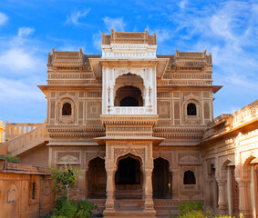 Ancient Amar Sagar Jain Temple of 12th century near Jaisalmer, Rajasthan, India