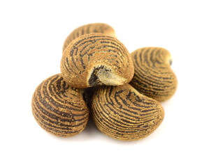 Ambtrette Seed, Culinary and Medicinal Ingredient. Isolated on White Background.