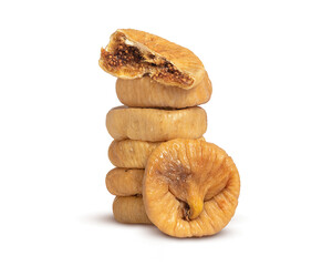 dried sweet figs on a white background