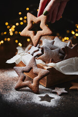 Christmas ginger cookies in a gift box