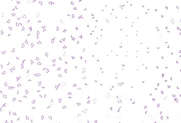 Light Purple vector texture with musical notes.