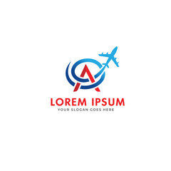 A letter mark air fly, air travel logo design template
