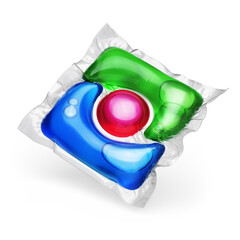 Laundry detergent pod isolated on white background