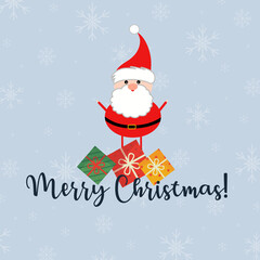 Fototapeta na wymiar Merry Christmas banner. Santa claus illustration 