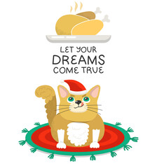 Funny cat christmas print