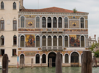 Fototapeta na wymiar Building facade in the city of Venice, Italy, Europe