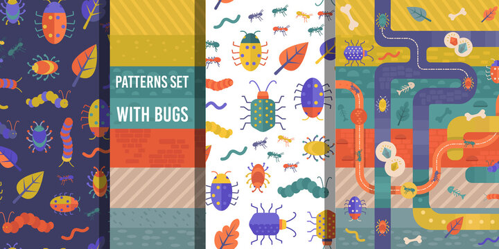 Patterns set with bugs underground