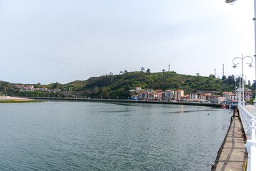 Obraz premium Ribadesella village aerial view in Asturias of Spain