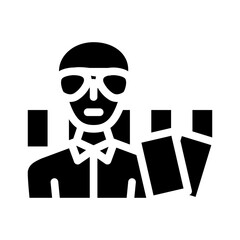 poker game glyph icon vector illustration black