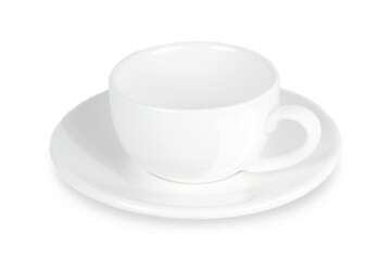 White cup isolated on white background.