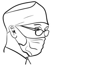sketch of a person with glasses