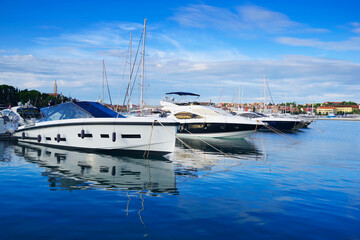 Fototapeta premium Rovinj Marina - Harbour in Istria, Croatia