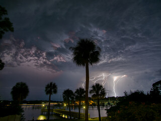 Lightning Storm at twilight in Tarpon Springs Florida © WebGuNet