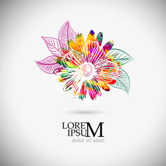 Object rainbow flower. Vector illustration