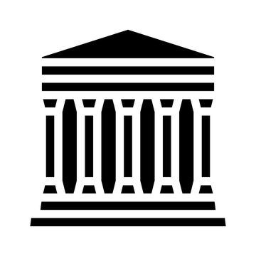concordia temple, agrigento sicily glyph icon vector illustration
