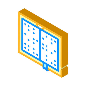 Braille Book Isometric Icon Vector Illustration Color