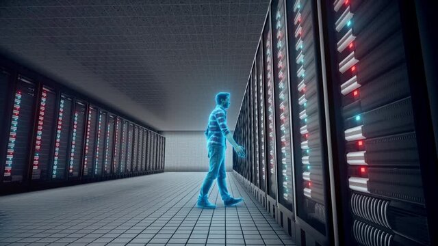 Database Adminstrator Front of big Server 4k