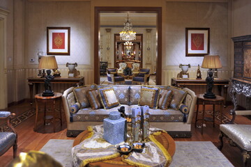 Luxurious stylish furniture, decoration and interiors.