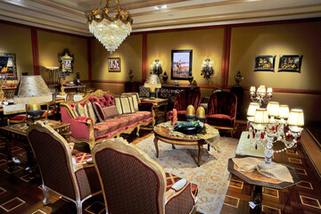 Luxurious stylish furniture, decoration and interiors.