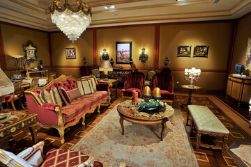 Luxurious stylish furniture, decoration and interiors.