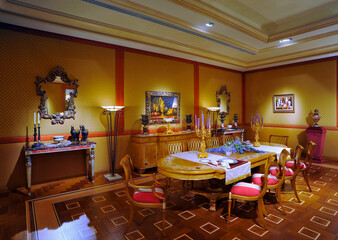 Luxurious stylish furniture, decoration and interiors.