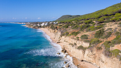 Aerial view of coastal cliffs in the province of Cadiz