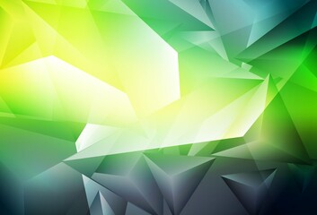 Dark Green, Yellow vector background with polygonal style.