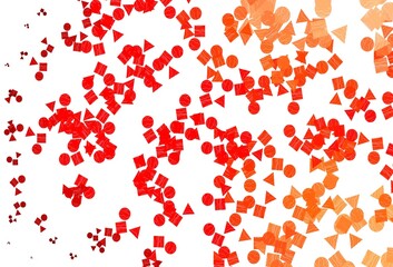 Light Red vector layout with circles, lines, rectangles.