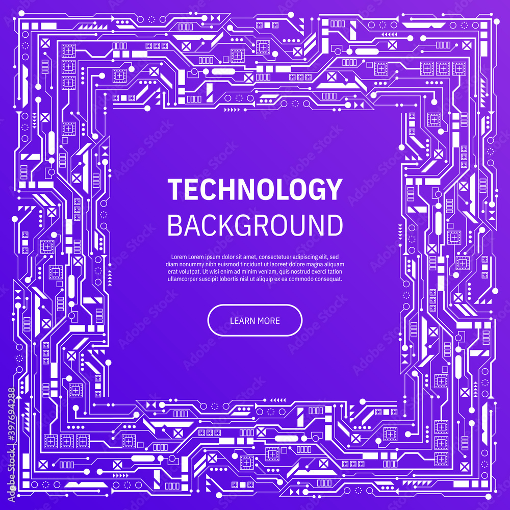 Poster vector technology microcircuit background