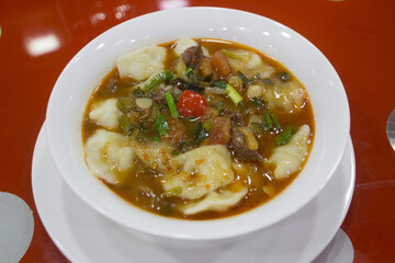 Dzhuvava  (Chuchvara) dumpling soup in Uzbekistan