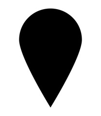 Location pin silhouette. Vector illustration isolated on white background. Map pointer icon.