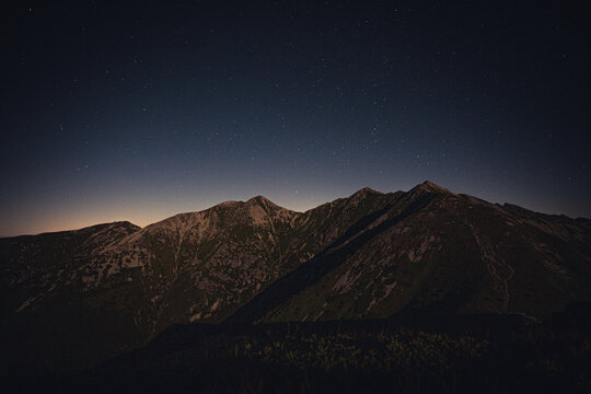 Night sky over Tatra mountains