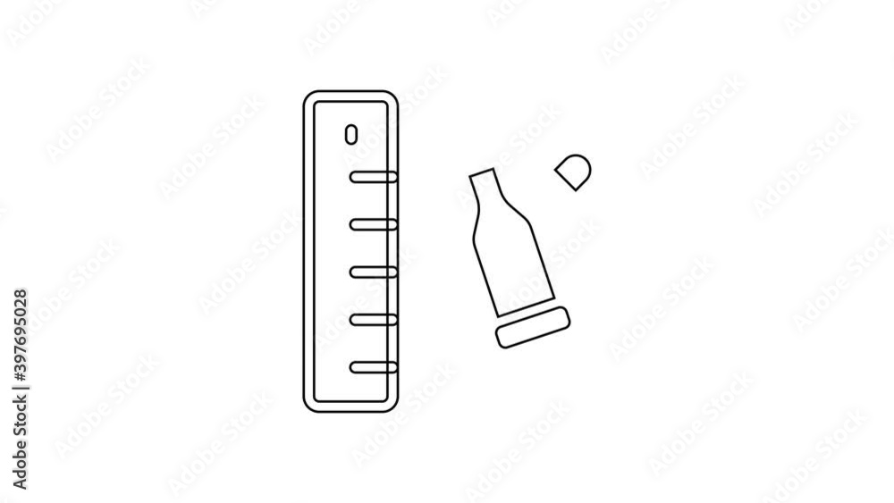 Poster black line bullet casing as a piece of evidence placed with forensic ruler for documentation icon is
