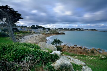 Beautiful seascape at Port-Blanc Penvenan in Brittany. France