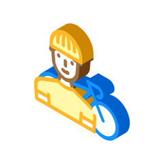 cycling bicycle sport isometric icon vector illustration