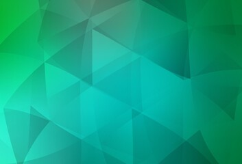 Fototapeta premium Light Green vector gradient triangles pattern.