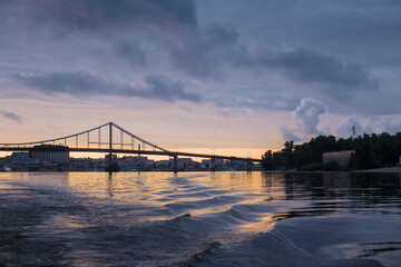 Evening on the river of the Dnieper.