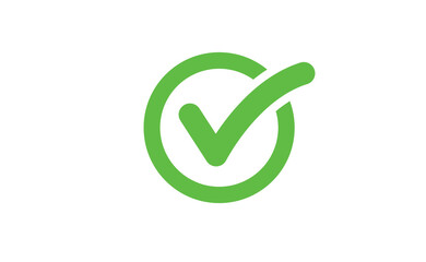 Checkmark tick green icon. Symbol of approval check mark.